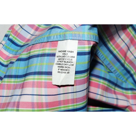 vineyard vines Whale Men's Long Sleeve Button Down Plaid Shirt Size Large - Picture 8 of 8
